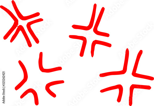 Variation of White  handwritten Red anger mark