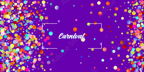 Carnival Confetti Explosion Vector Background. Falling Color Tinsel, Fiesta Celebration Design. 