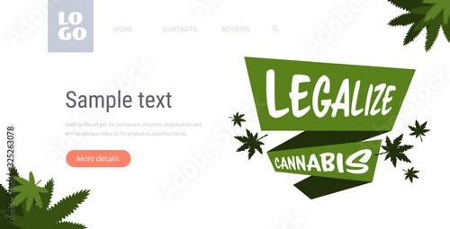 medical cannabis or marijuana leaves hemp legalize drug consumption concept horizontal copy space vector illustration