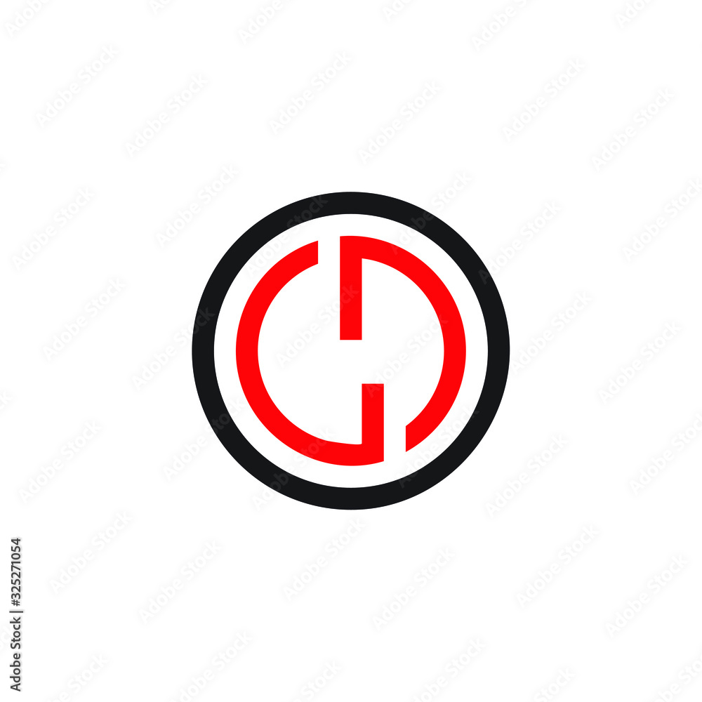 Initial letter cd vector logo with circle shape Initial letter cd vector logo with circle shape