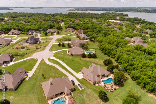 Drone Aerial Residential Neighborhood in Fort Worth, TX