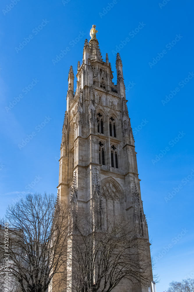 Fototapeta premium Bordeaux in France, the beautiful Pey Berland tower in the center