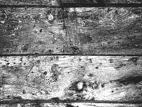 Distress wooden planks texture. Black and white grunge background.