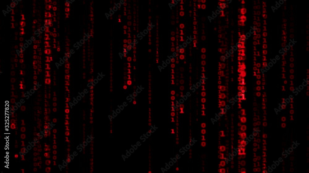  Cyberspace with green digital falling lines, abstract background, binary chain. Crypto space.Digital binary data, streaming code background. Matrix background. Programming / Coding / Hacker concept. 