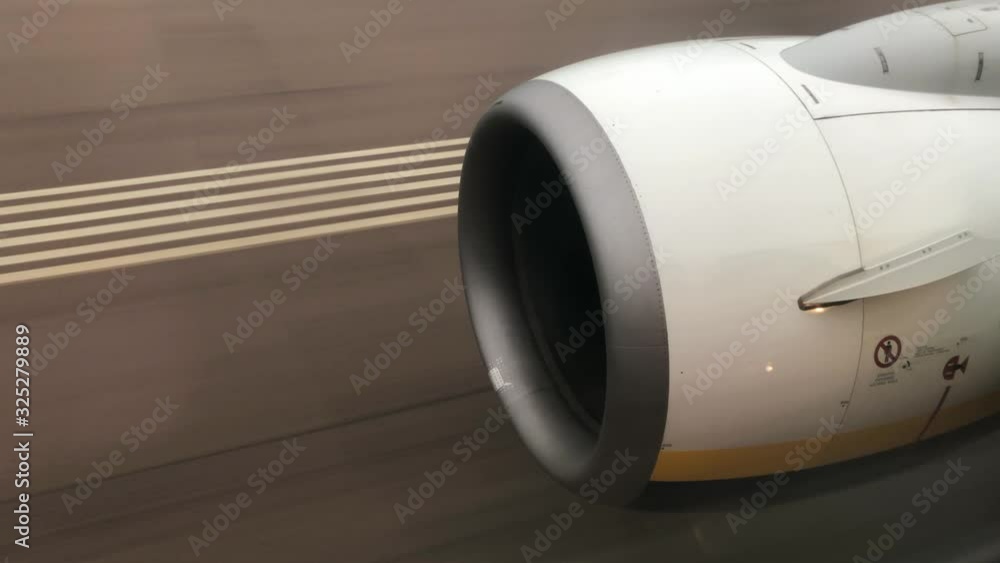 Airplane Jet Engine Close Up during Take Off and Climb Out. Airplane Jet Engine Close Up during Take Off and Climb Out.