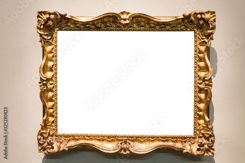 horizontal baroque picture frame on wall
