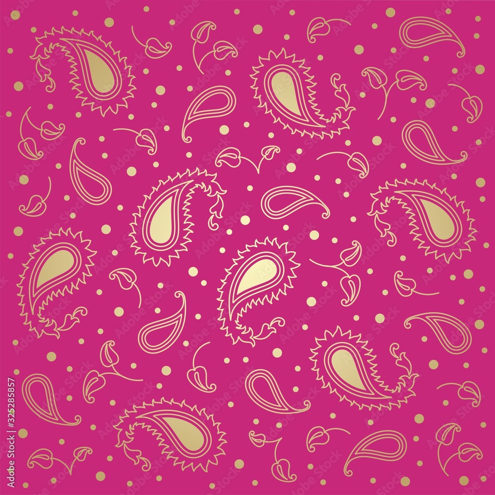 traditional paisley floral pattern , textile , Rajasthan, India traditional paisley floral pattern , textile , Rajasthan, India