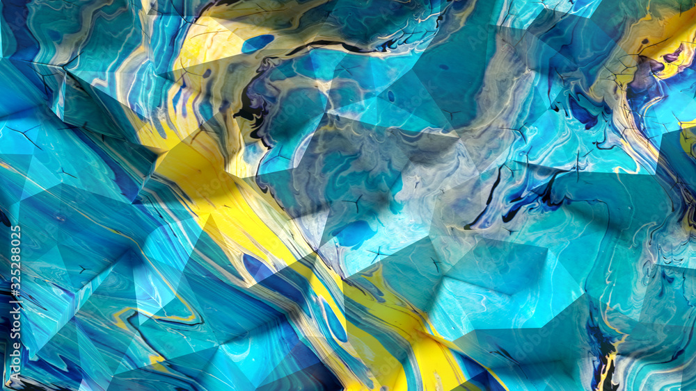 Obraz premium Piękne tło z płynną farbą. Ilustracja, renderowanie 3d.