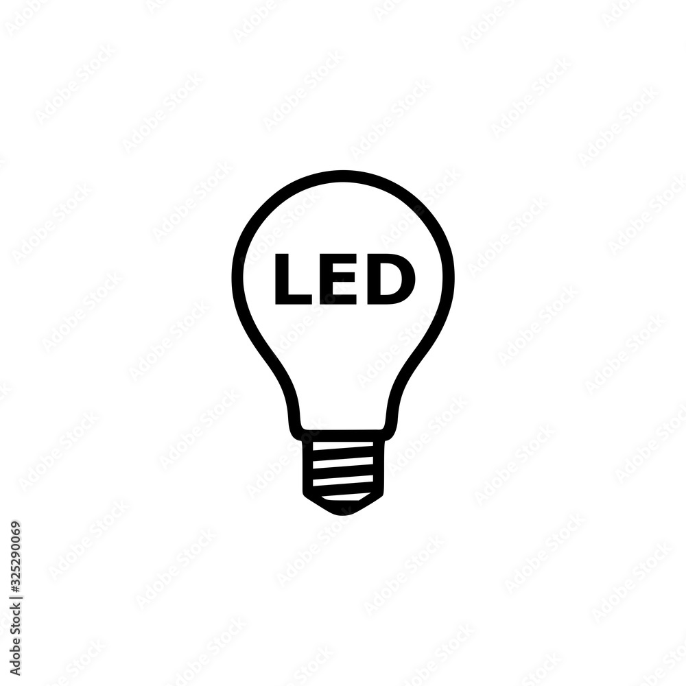 LED light bulb icon isolated on white background LED light bulb icon isolated on white background