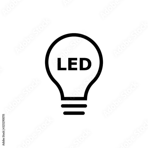 LED light bulb icon isolated on white background