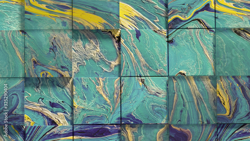 Beautiful background with fluid paint. 3d illustration, 3d rendering.