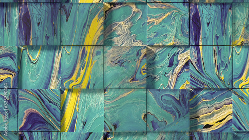 Beautiful background with fluid paint. 3d illustration, 3d rendering.