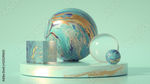 Beautiful background with fluid paint. 3d illustration, 3d rendering.