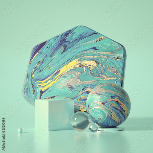 Beautiful background with fluid paint. 3d illustration, 3d rendering.