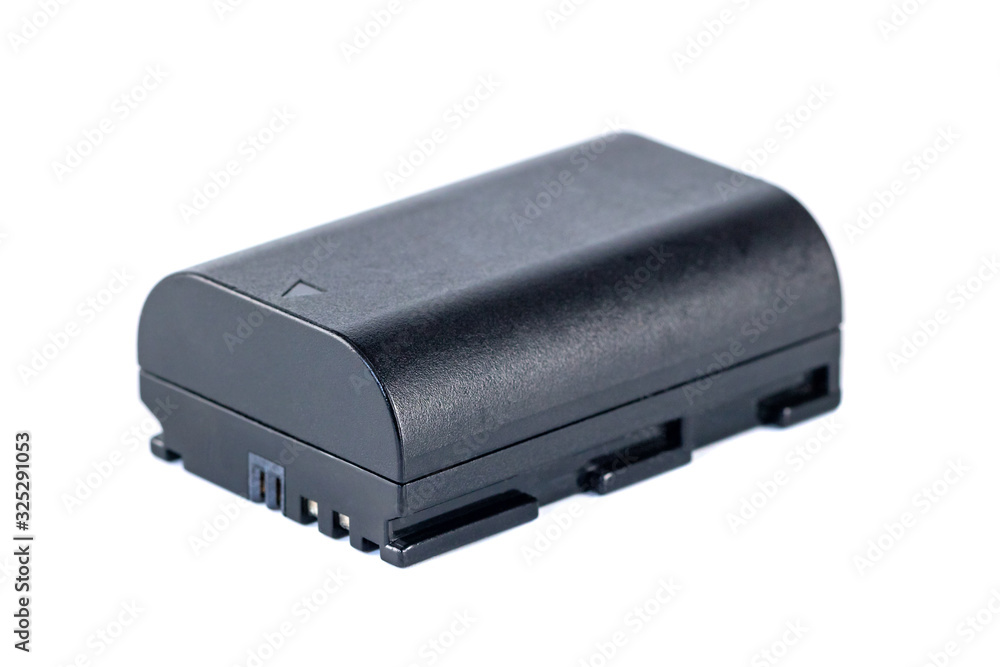 Battery used in many of its DSLR, isolated on white background Battery used in many of its DSLR, isolated on white background