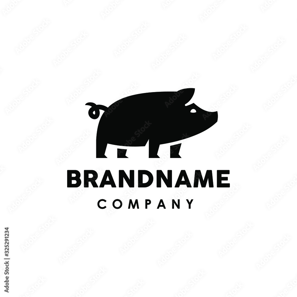 Obraz premium pork pig logo icon design template vector restaurant cafe food
