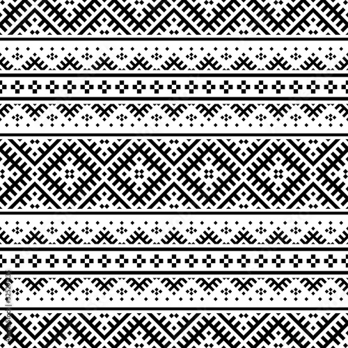 Tribal ethnic vector texture. Seamless striped pattern in Aztec style