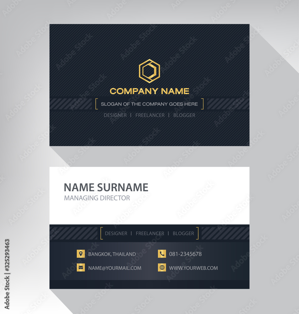 Business card in modern luxury style black gold white Business card in modern luxury style black gold white