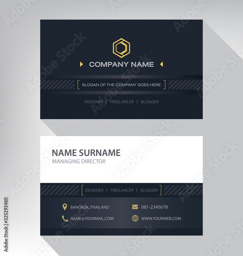 Business card in modern luxury style black gold white