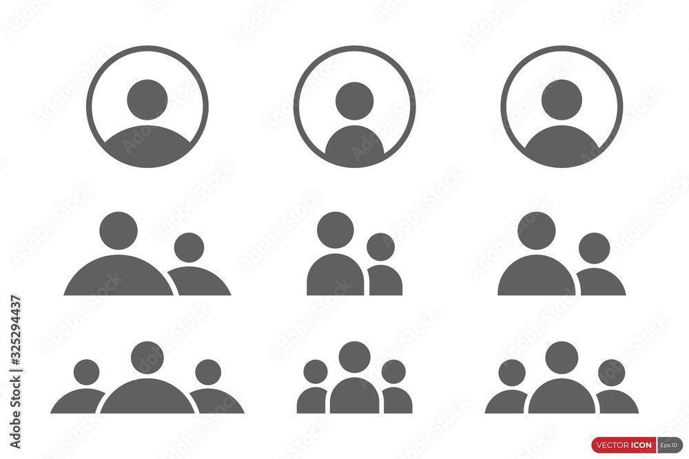People Icons Set isolated on white background. Flat Vector Icon Design Template Element. People Icons Set isolated on white background. Flat Vector Icon Design Template Element.