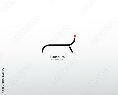 abstract furniture logo with art lines. modern templates. for company and graphic design. logo icon of chair, lamp, table, wardrobe.