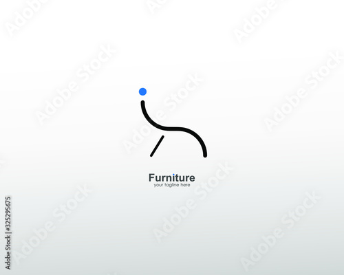 abstract furniture logo with art lines. modern templates. for company and graphic design. logo icon of chair, lamp, table, wardrobe.