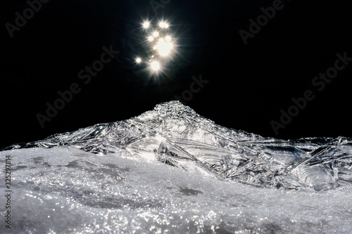 Bright stars reflected in river, Göta Älv, Sweden, Europe photo