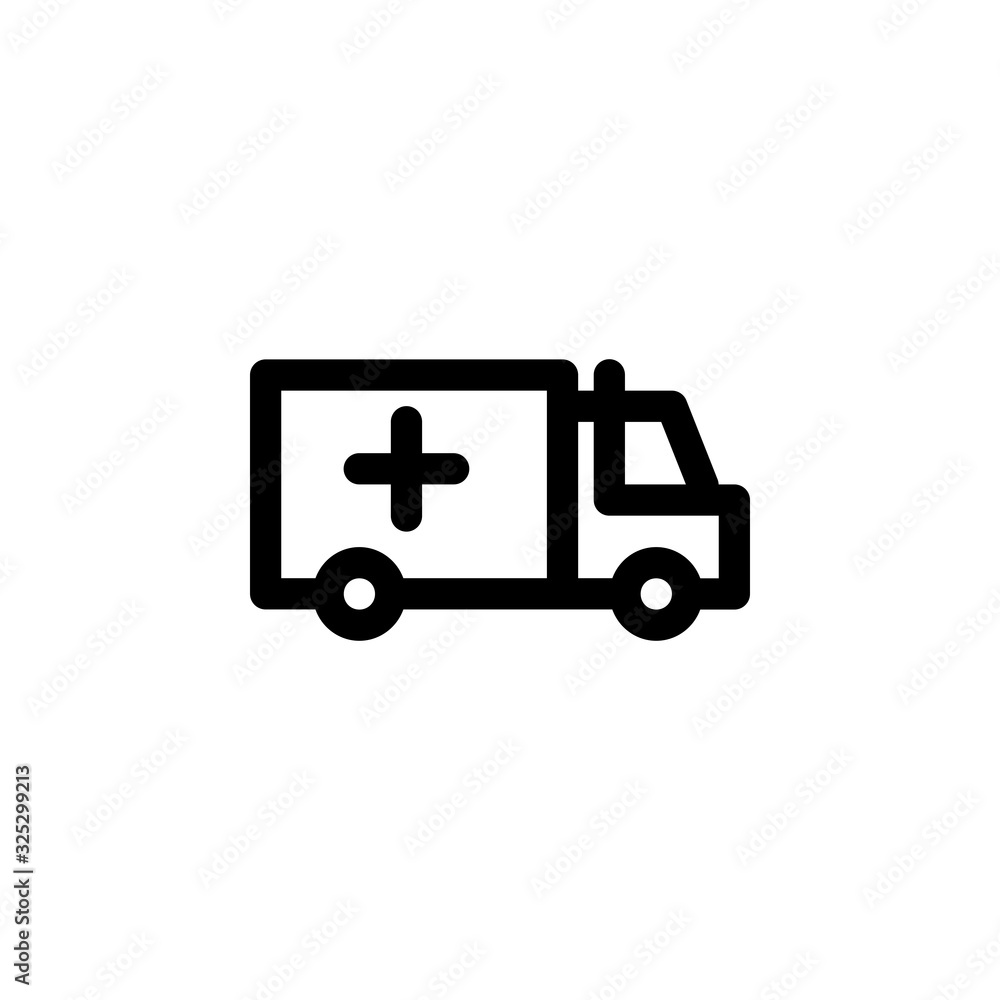 Icon Vector Illustration. Emergency Ambulance Hospital. Outline Style. Icon Vector Illustration. Emergency Ambulance Hospital. Outline Style.