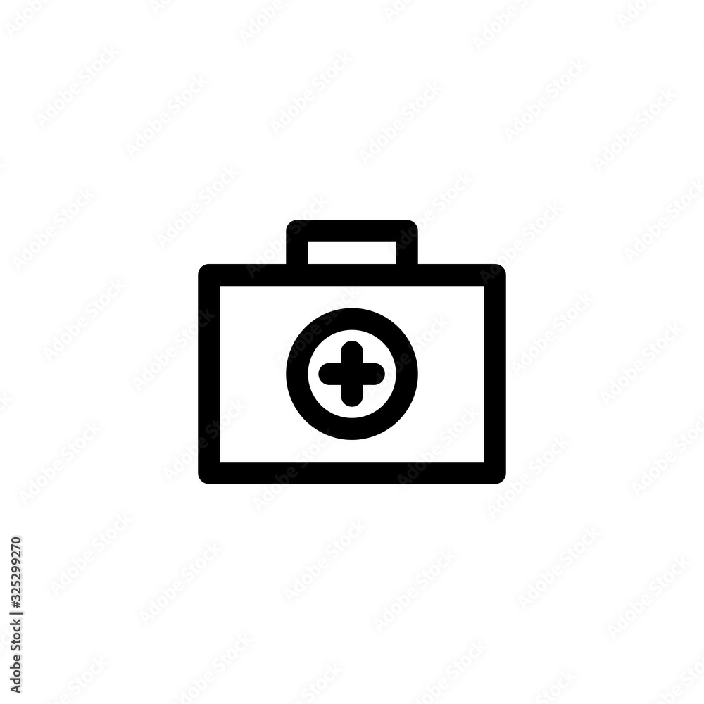 Icon Vector Illustration. First Aid Kit. Outline Style. Icon Vector Illustration. First Aid Kit. Outline Style.