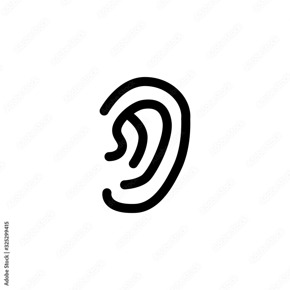 Icon Vector Illustration. Deaf Ear Hearing Treatment Clinic Hospital. Outline Style. Icon Vector Illustration. Deaf Ear Hearing Treatment Clinic Hospital. Outline Style.