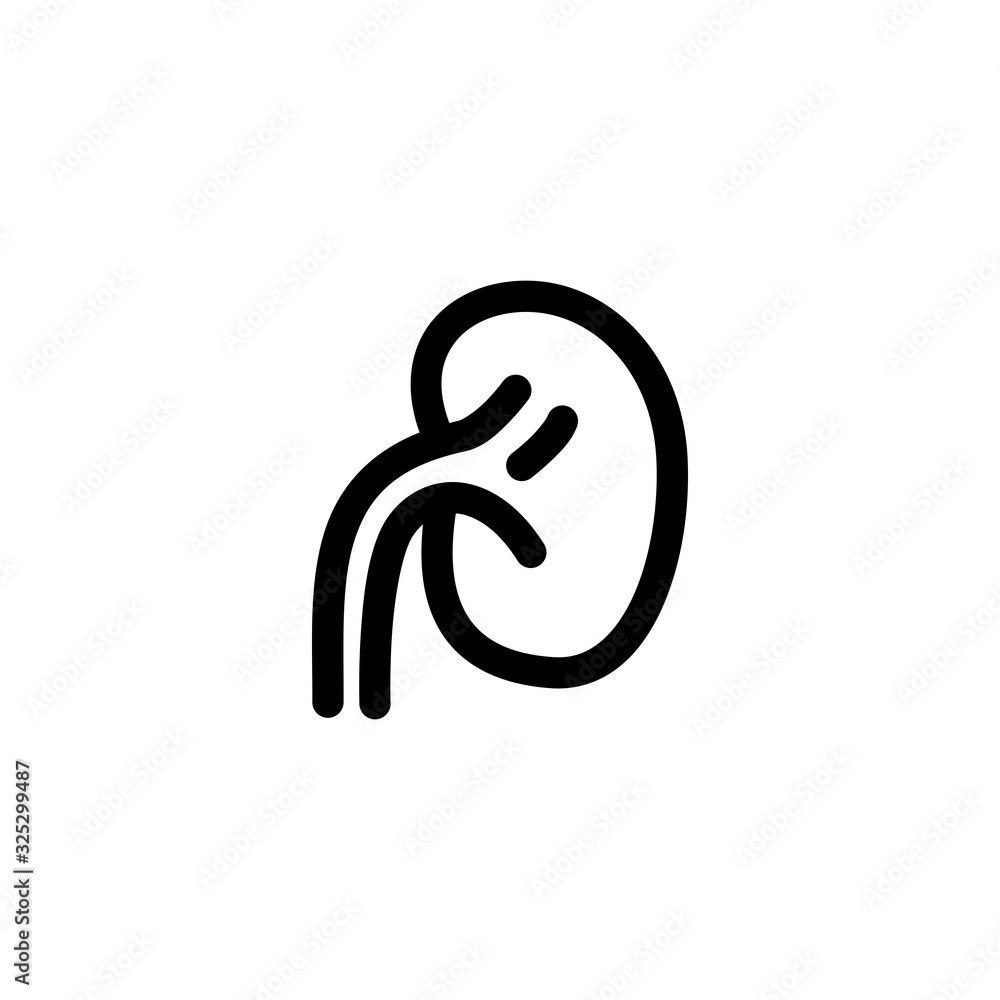 Icon Vector Illustration. Kidney Health Clinic Hospital. Outline Style. Icon Vector Illustration. Kidney Health Clinic Hospital. Outline Style.