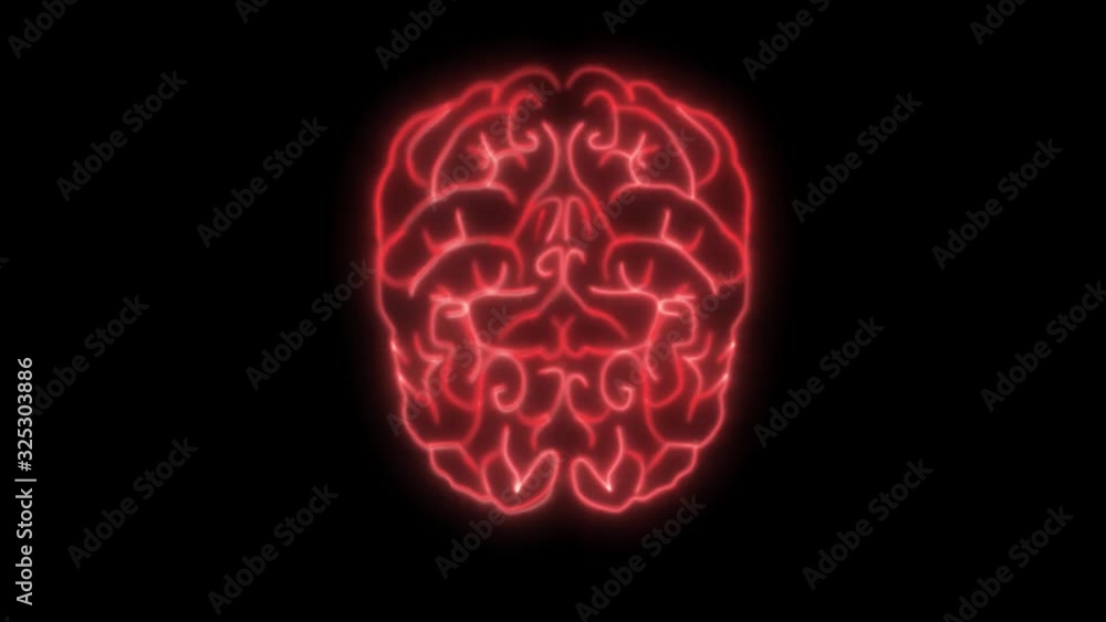 2D animation, flashing burning neon lights forming structure of human