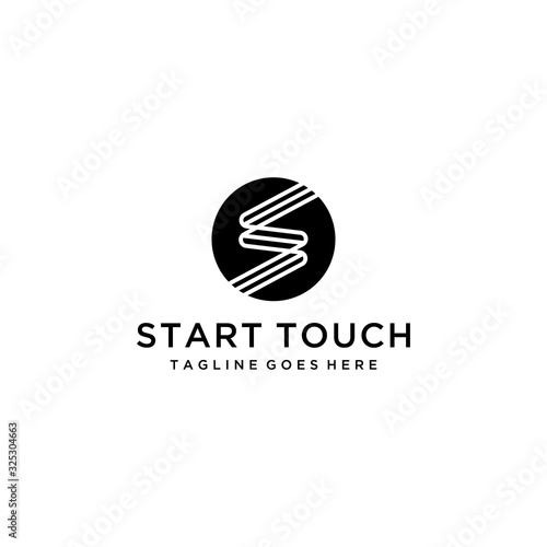 Creative Illustration modern S sign geometric logo design template