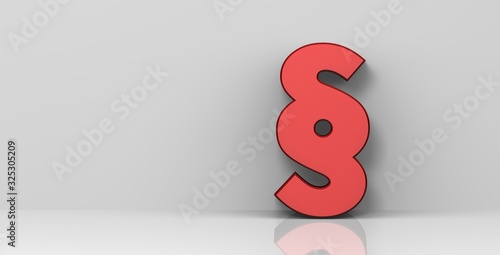 paragraph sign red legal symbol 3d © Anja