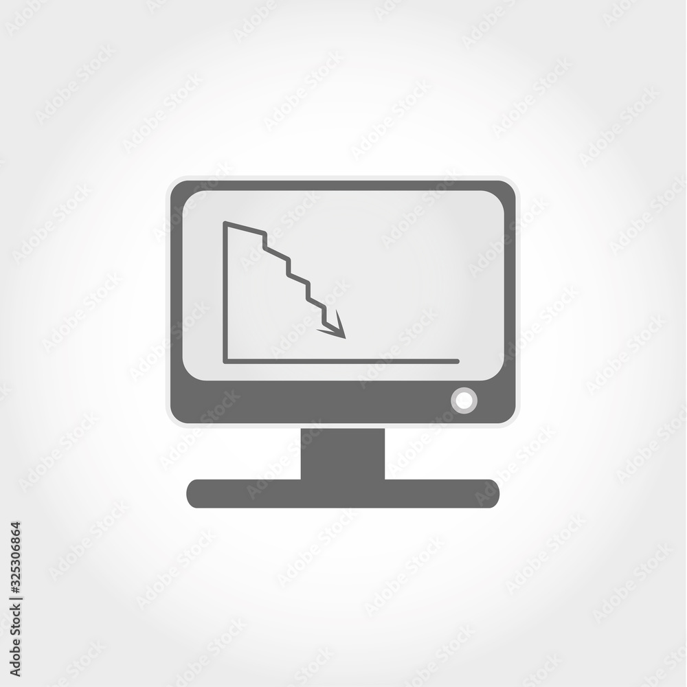 graph on mponitor icon, vector desing graph on mponitor icon, vector desing