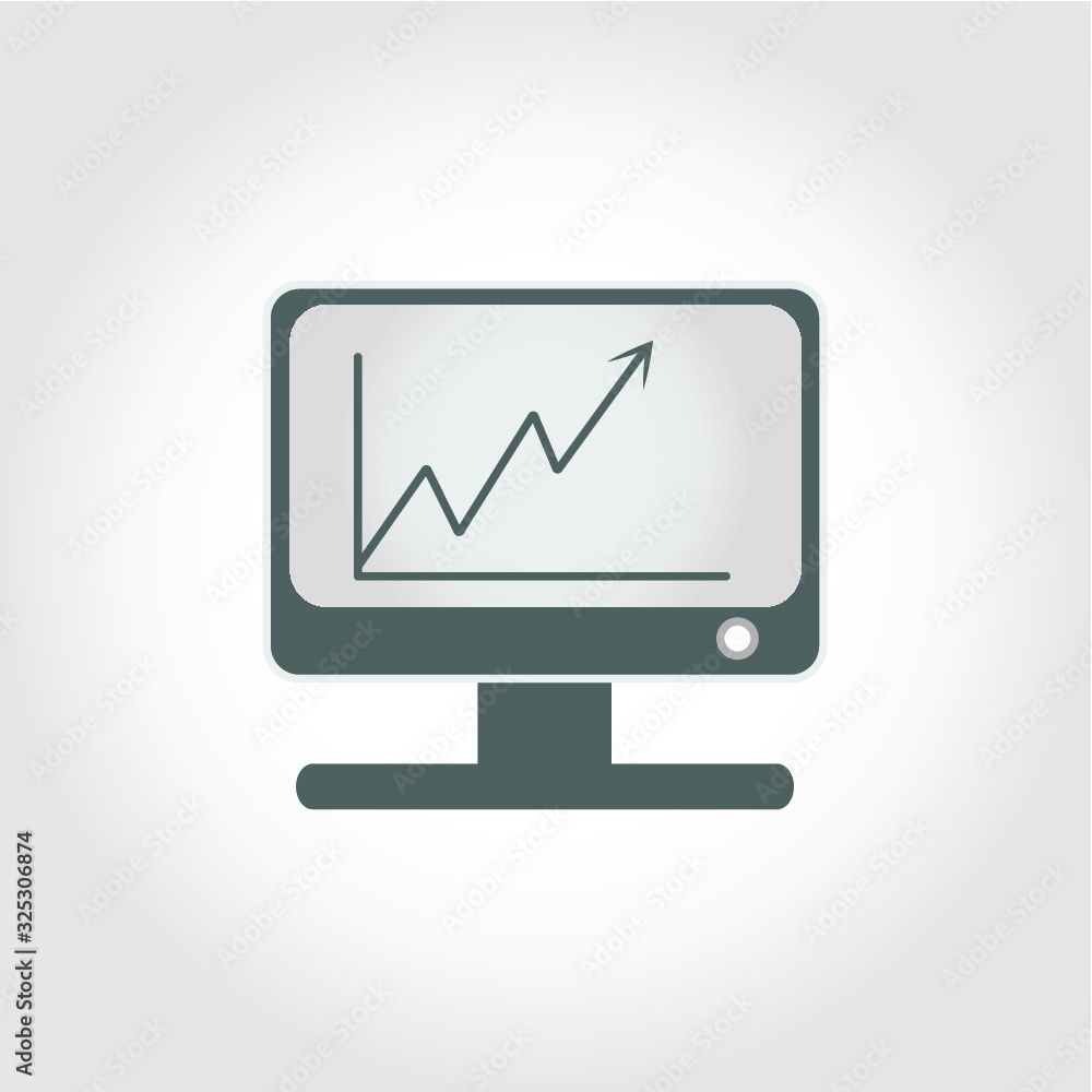graph on mponitor icon, vector desing graph on mponitor icon, vector desing