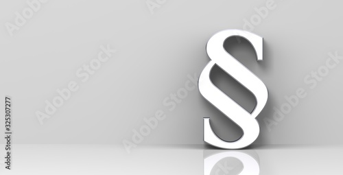 paragraph symbol sign white 3d rendering