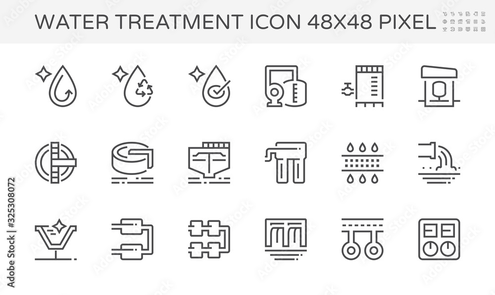 Water treatment icon and water filter icon, That removes contaminants ...