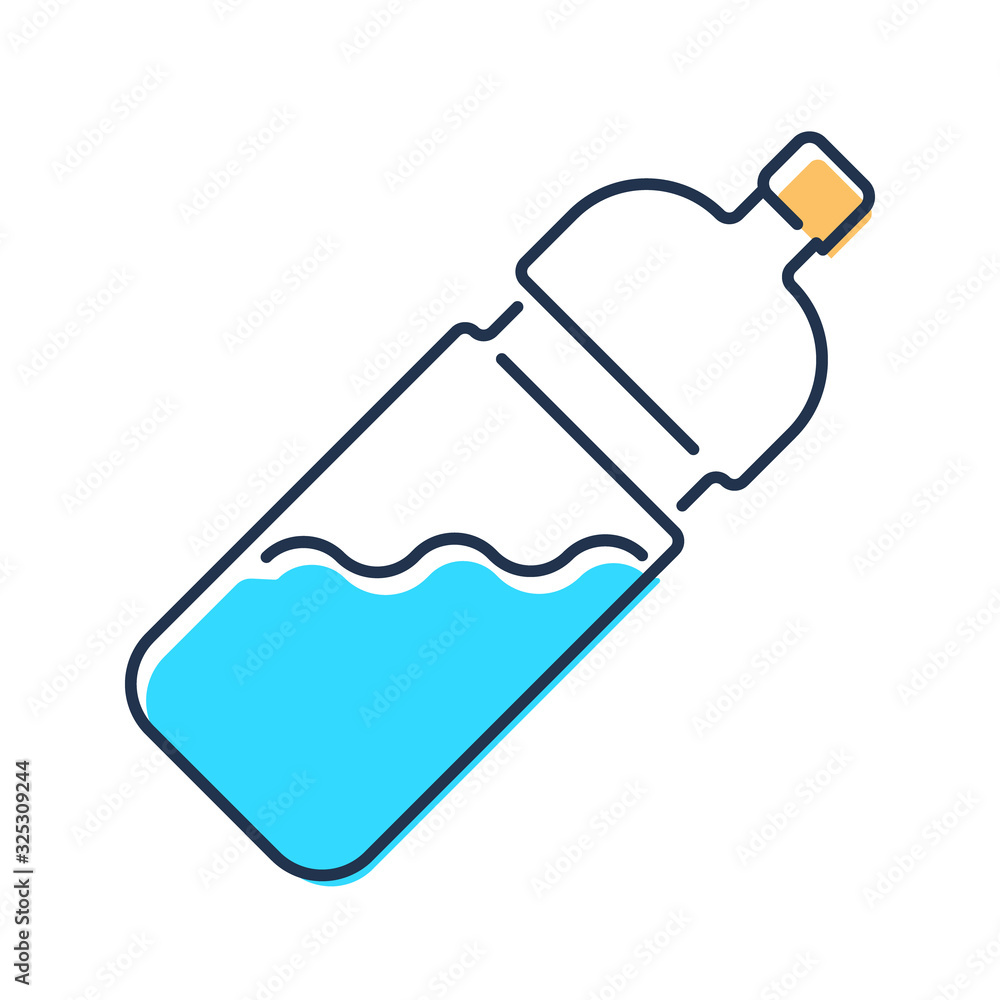 Bottle of water icon in trendy flat outline style isolated on white background. Graphic element for your design. Vector illustration. Bottle of water icon in trendy flat outline style isolated on white background. Graphic element for your design. Vector illustration.