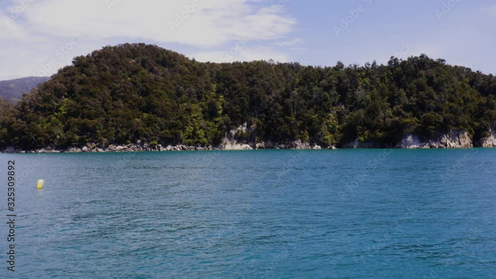 Wide panning shot of Abel Tasman National park, South Island, New Zealand Wide panning shot of Abel Tasman National park, South Island, New Zealand