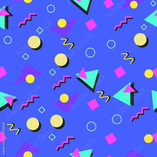 Vector 90s Style Seamless Pattern Background