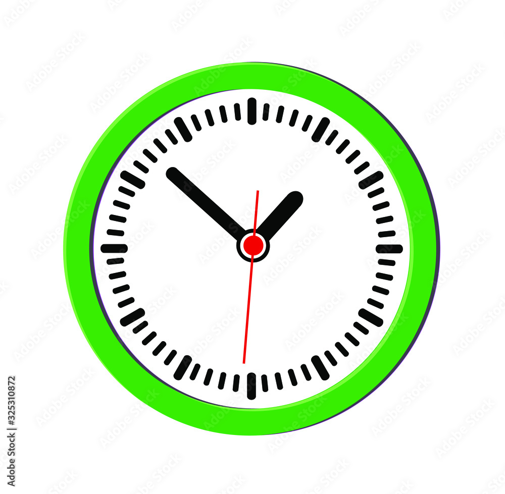 round wall clock on white background round wall clock on white background