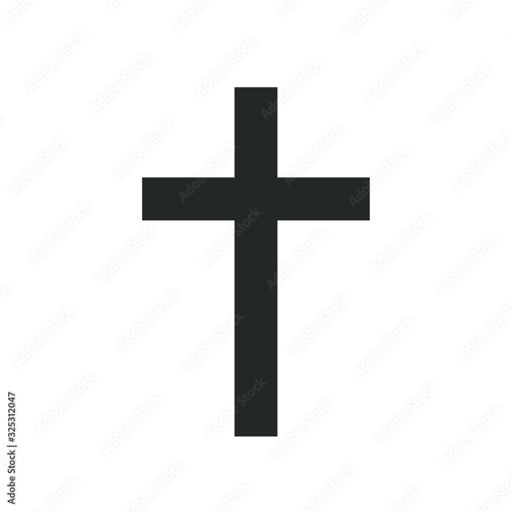 Christian cross icon symbol set. Christianity church grunge logo sign collection. Vector illustration image. Isolated on white background.