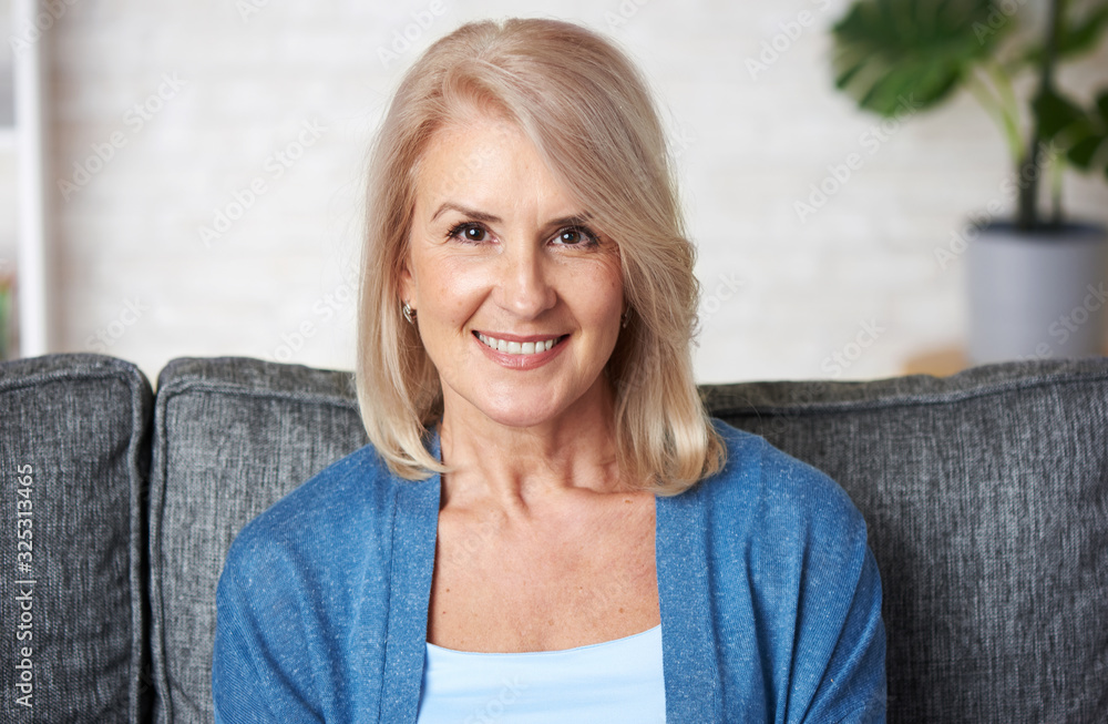 Beautiful old woman is smiling toothy Beautiful old woman is smiling toothy