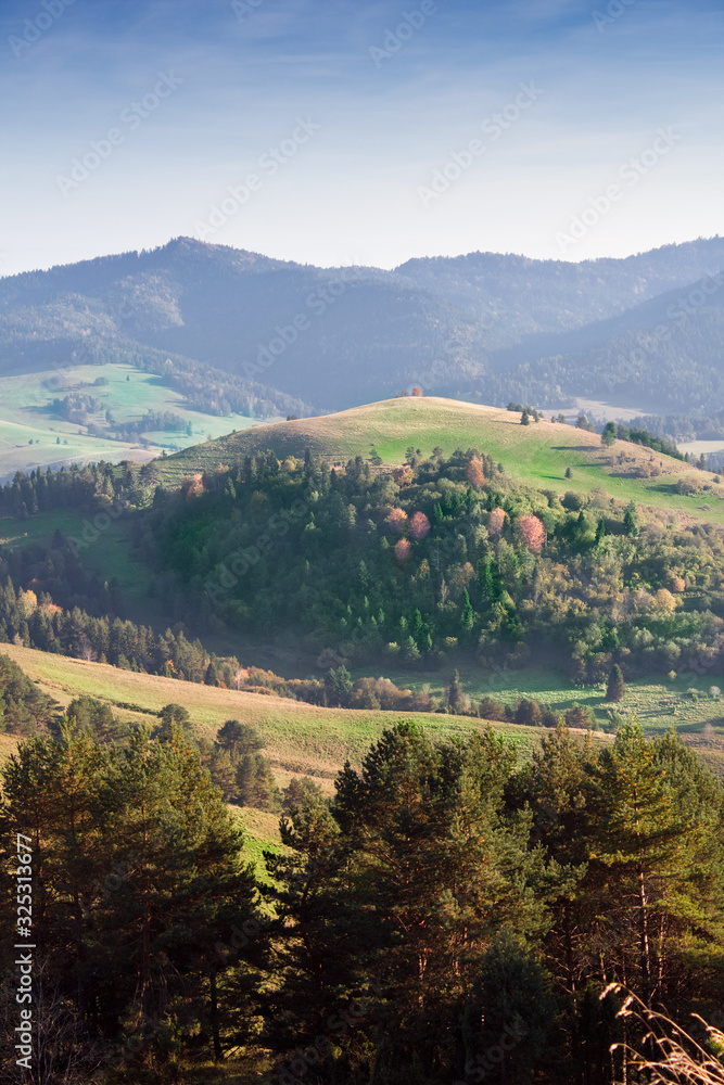 Pieniny Mountains. Autumn.  Vysoky vrch mountain, Slovakia.