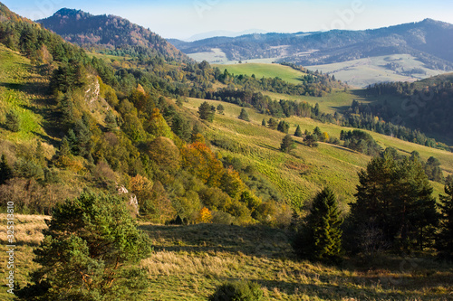 Pieniny Mountains. Autumn. Kycera, Bystry hrb, Slovakia.