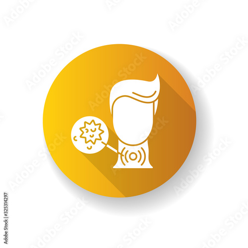 Diphtheria RGB color icon. Contagious infectious disease, dangerous oral infection. Medical diagnosis, healthcare and medicine. Sore throat, breath difficulties. Silhouette RGB color illustration