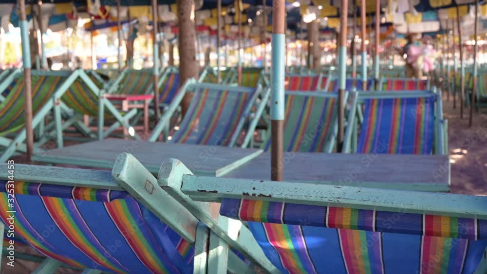 custom made wallpaper toronto digitalchair bed on coast sand Bangsaen beach, Chon Buri at Thailand