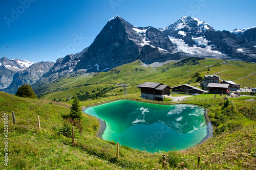 Amazing view of Kleine Scheidegg and alpine mountains