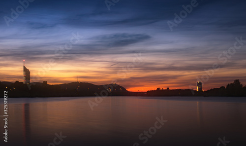 sunset on the Danube